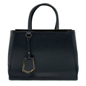Fendi Toujours Handbag Shoulder Bag Black Gold Leather